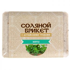 Брикет соляной с Алтайскими травами и мятой для бани 1350 гр С/П