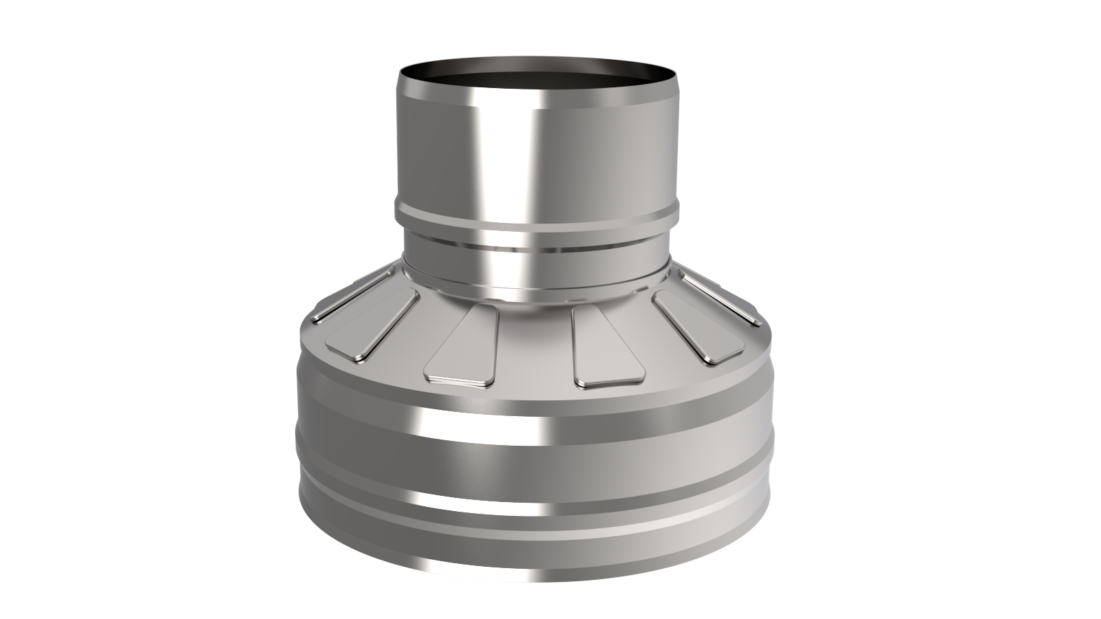 Оголовок-переход ф 150х220, AISI 439/439, 1,0мм/0,5мм, (К), тип-2